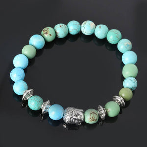 Natural Stones Beads Buddha Bracelets. 5 Colors. - Hilltop Apparel - 2