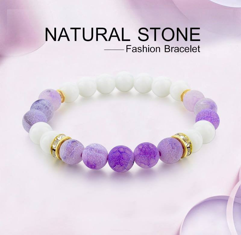 Bracelet - Amethyst & Onyx Stone Bracelets