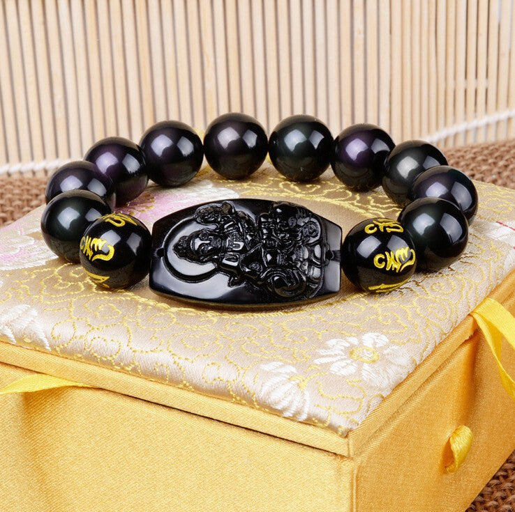 Bracelet - Black Obsidian Lucky Buddha Bracelet