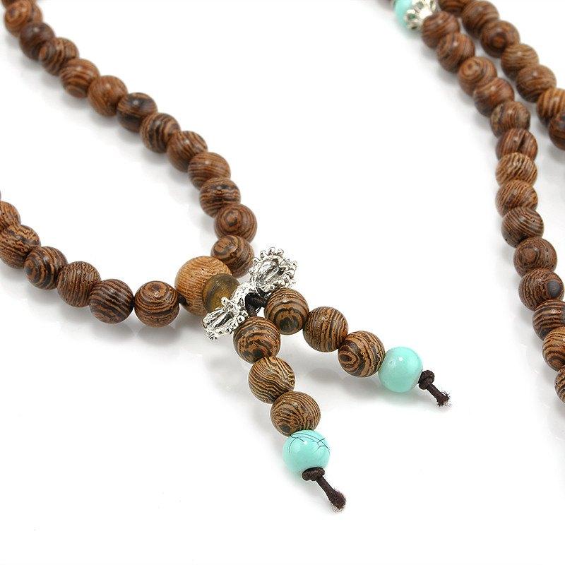 Bracelet - Free Sandalwood And Turquoise Mala Bracelet.