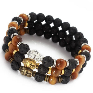 Bracelet - Lava Energy Stone Buddha Mala Bracelets