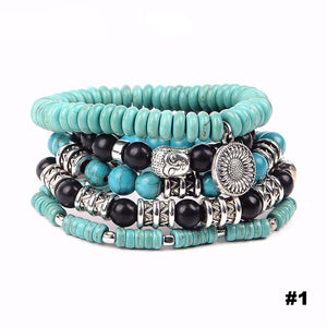 Bracelet - Turquoise Buddha Bracelet Set (5 Bracelets)