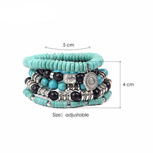 Bracelet - Turquoise Buddha Bracelet Set (5 Bracelets)