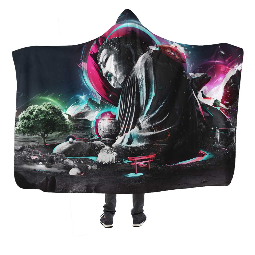 Buddha Pop Art Hooded Blanket