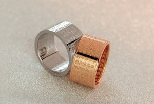 Buddhist Sutra Ring. Titanium Steel or Rose Gold Plated. - Hilltop Apparel - 2