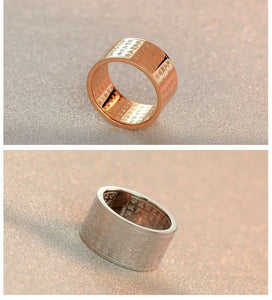 Buddhist Sutra Ring. Titanium Steel or Rose Gold Plated. - Hilltop Apparel - 3