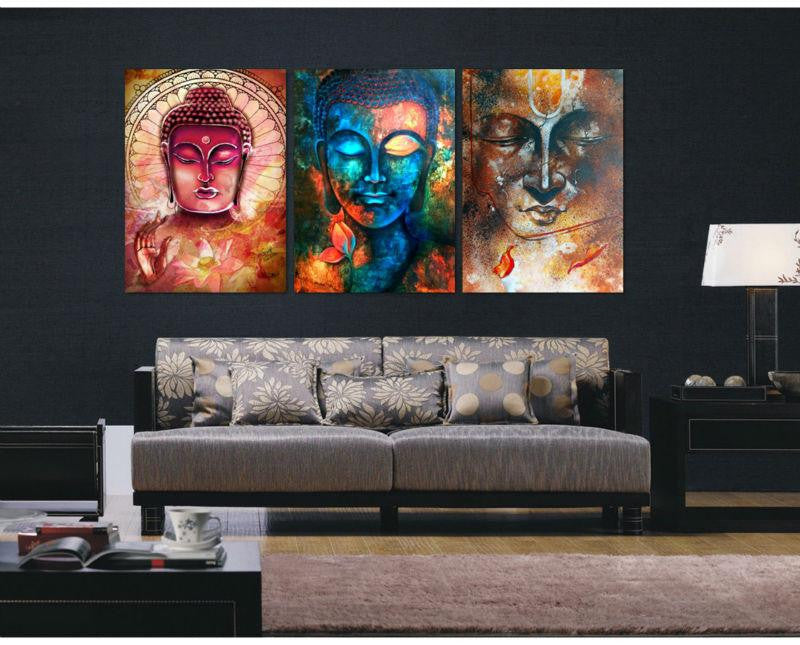 Canvas - 3 Abstract Buddha Canvas