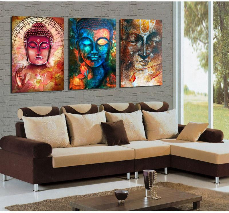 Canvas - 3 Abstract Buddha Canvas