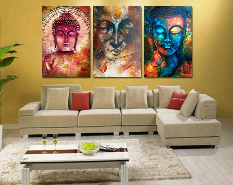 Canvas - 3 Abstract Buddha Canvas