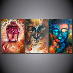 Canvas - 3 Abstract Buddha Canvas