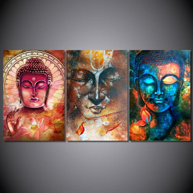 Canvas - 3 Abstract Buddha Canvas