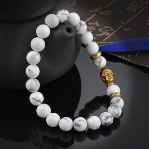White Turquoise Buddha Beads Bracelet. - Hilltop Apparel - 2