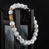 White Turquoise Buddha Beads Bracelet. - Hilltop Apparel - 3