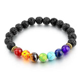 Lava Stone with Multicolor Natural Stones Bracelet. - Hilltop Apparel - 1