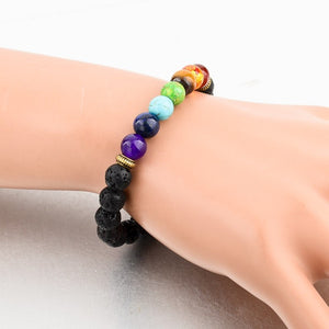 Lava Stone with Multicolor Natural Stones Bracelet. - Hilltop Apparel - 2