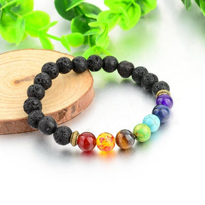 Lava Stone with Multicolor Natural Stones Bracelet. - Hilltop Apparel - 5