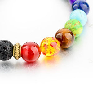 Lava Stone with Multicolor Natural Stones Bracelet. - Hilltop Apparel - 7