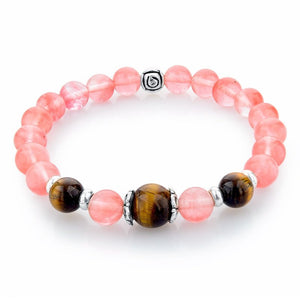 Rose Quartz Natural Stone Bracelet. - Hilltop Apparel - 1