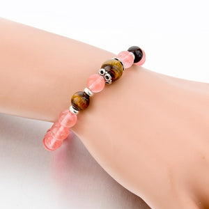 Rose Quartz Natural Stone Bracelet. - Hilltop Apparel - 2