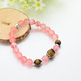 Rose Quartz Natural Stone Bracelet. - Hilltop Apparel - 3