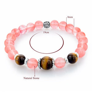 Rose Quartz Natural Stone Bracelet. - Hilltop Apparel - 4