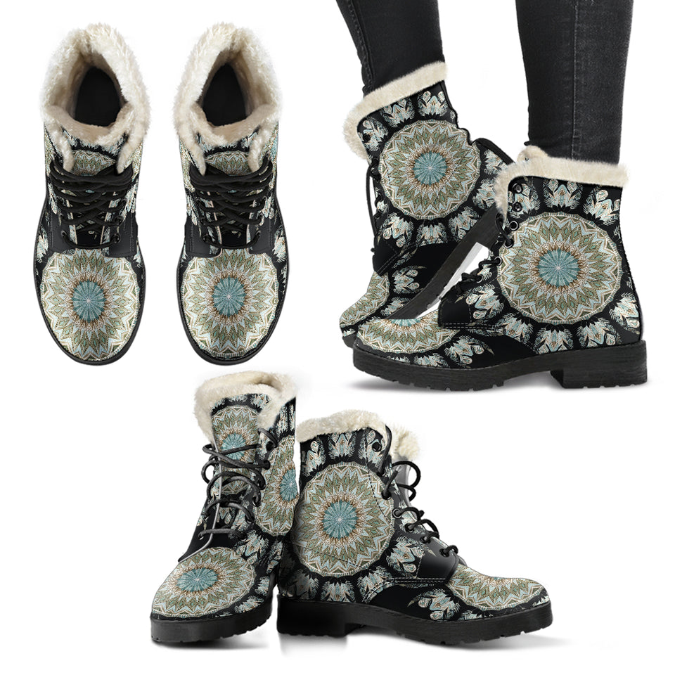 Mandala 3 Faux Fur Leather Boots