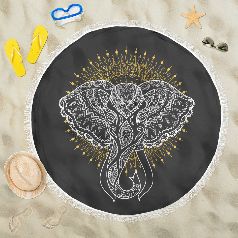 Elephant Abstract Beach Blanket