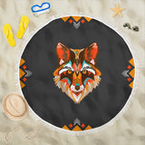 Wolf Abstract Beach Blanket