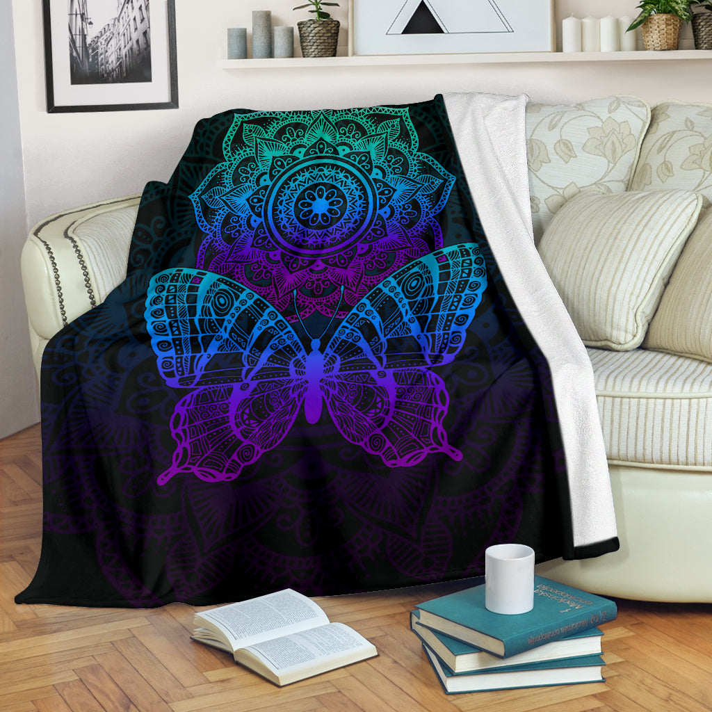 Butterfly Mandala Pemium Blanket