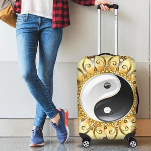 Golden Yin Yang Luggage Cover