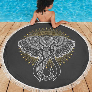 Elephant Abstract Beach Blanket