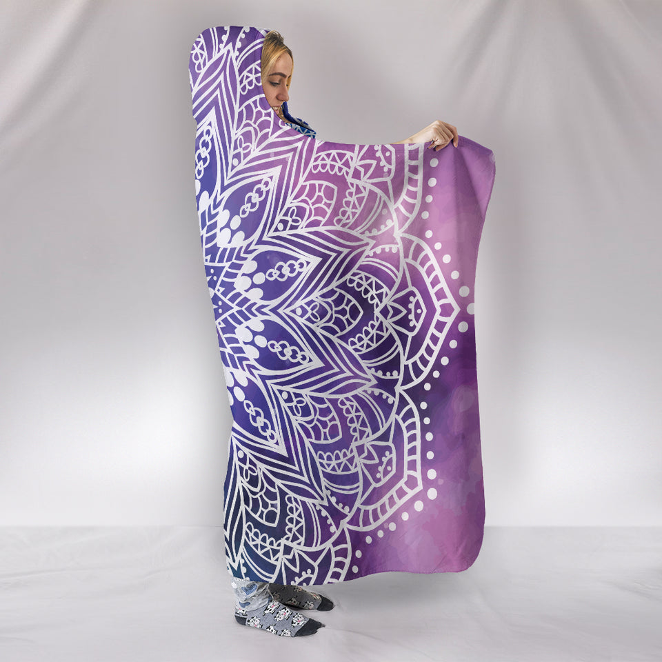 Yoga Mandala II Hooded Blanket