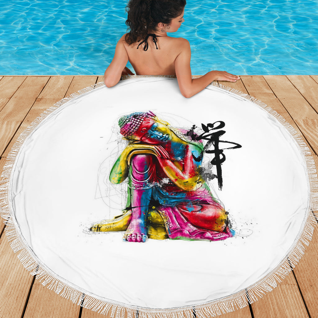 Abstract Buddha Beach Blanket