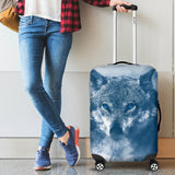 Blue Eyed Wolf Luggage Cover