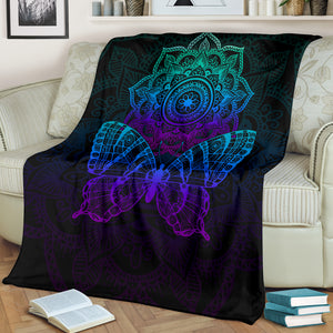 Butterfly Mandala Pemium Blanket