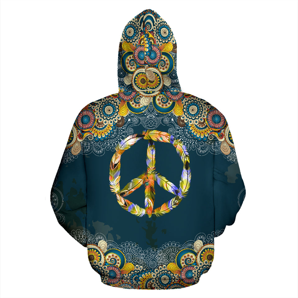 Feather Peace Mandala Hoodie