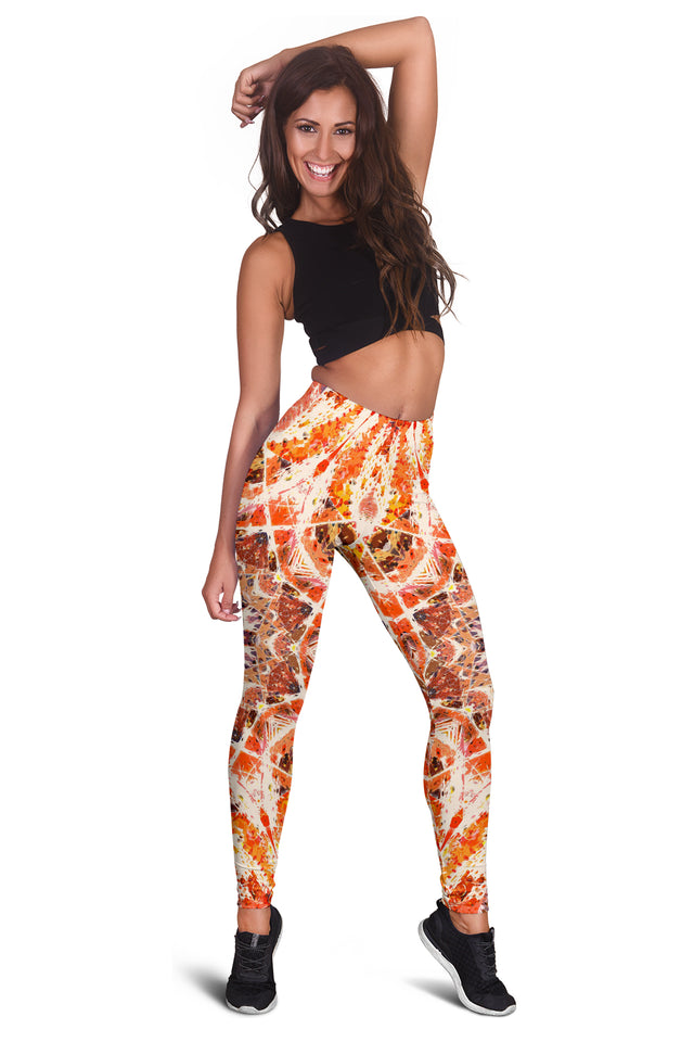 Fiery Orange Mandala Leggings