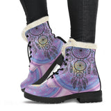 Chakra Dreamcatcher Faux Fur Leather Boots