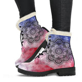 TieDye Mandala Faux Fur Leather Boots