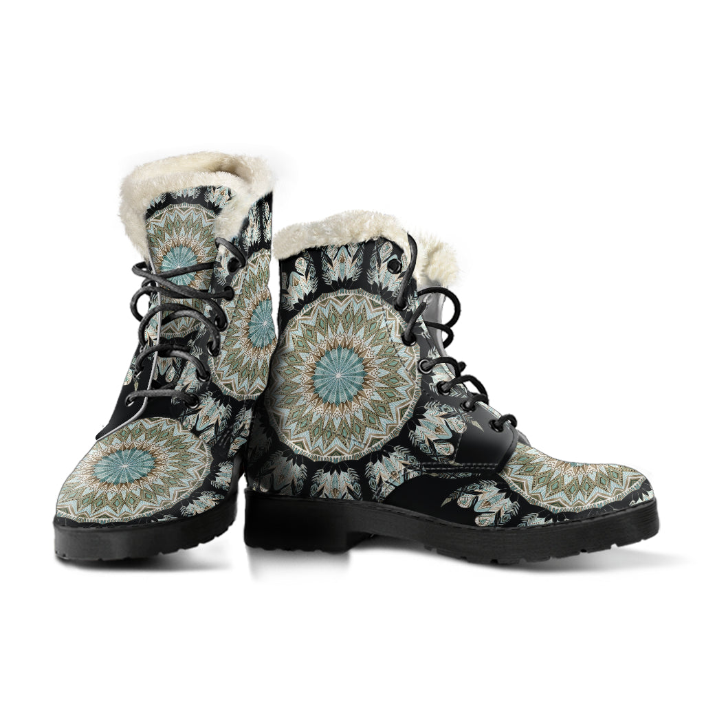 Mandala 3 Faux Fur Leather Boots