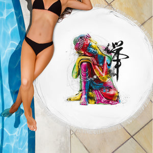 Abstract Buddha Beach Blanket