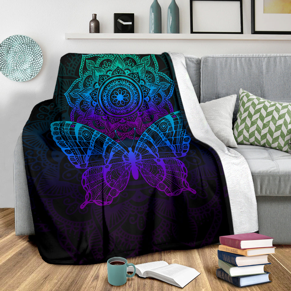 Butterfly Mandala Pemium Blanket