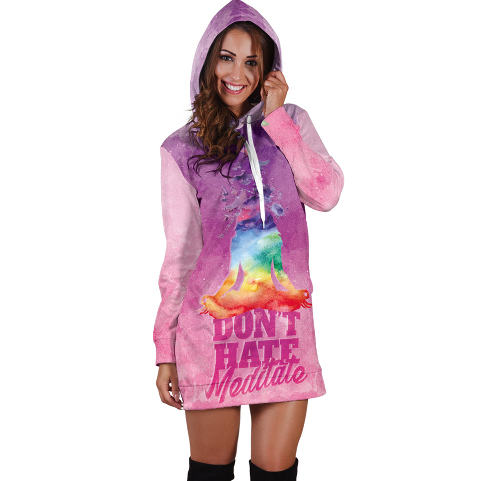 Don't Hate - Meditate Hoodie Dress