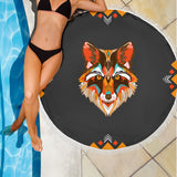 Wolf Abstract Beach Blanket