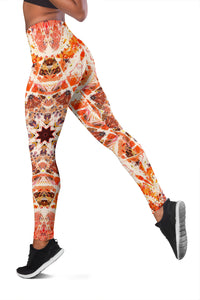 Fiery Orange Mandala Leggings