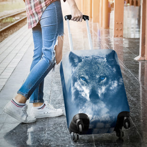 Blue Eyed Wolf Luggage Cover