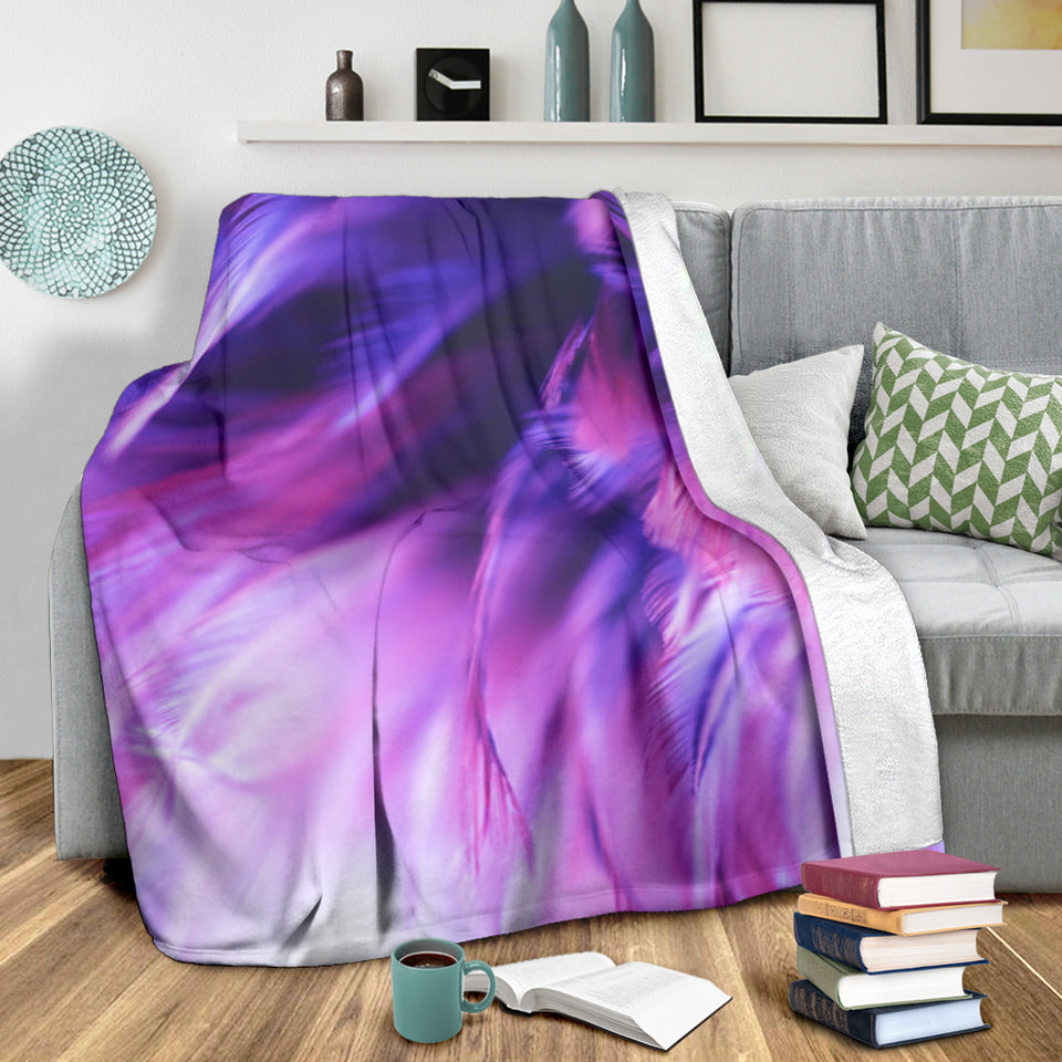 Blur Bird Feather Premium Blanket