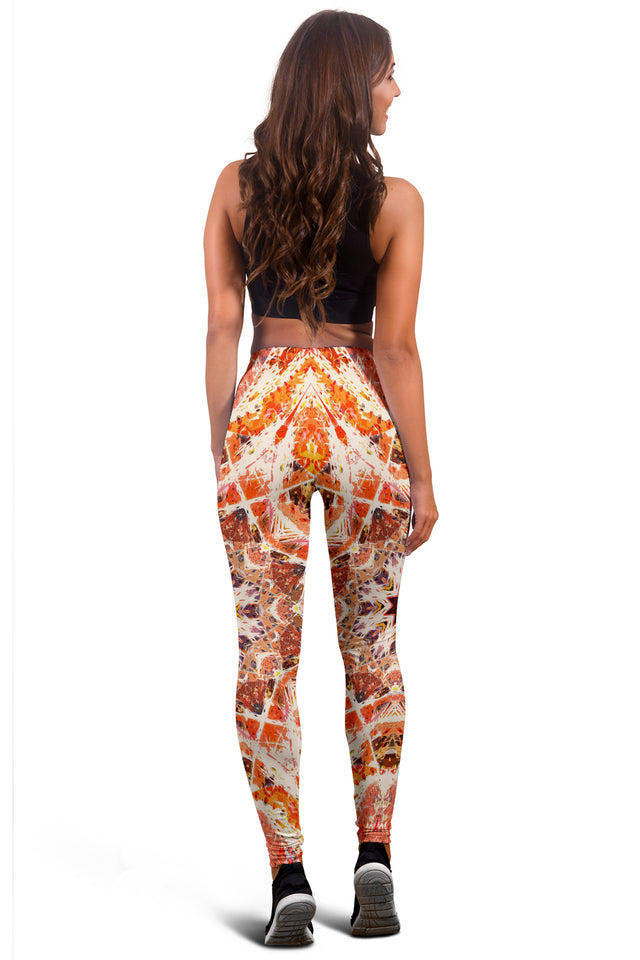 Fiery Orange Mandala Leggings