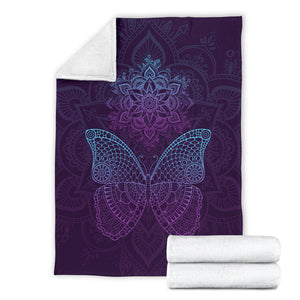 Butterfly Mandala Mood Pemium Blanket