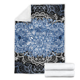 Blue Lotus Fractal Pemium Blanket